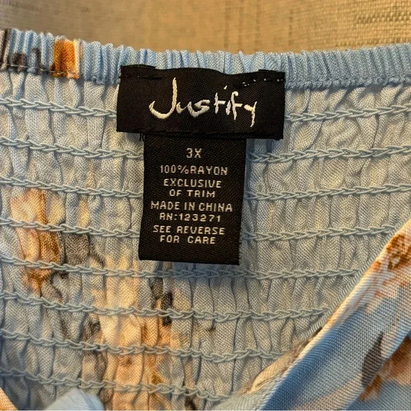 Justify Front Tie Plus Size 3X Floral Midi Sundress. Adjustable Straps. Flowy. - Picture 7 of 7